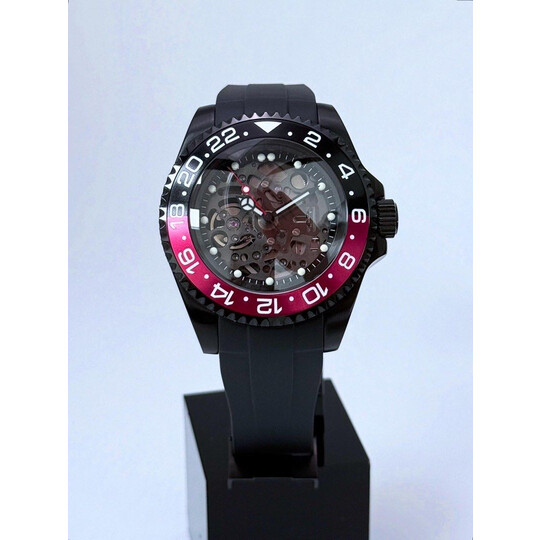 Custom Seiko Mod • Black Skeleton Coke Sea-Dweller Automatic • 43mm